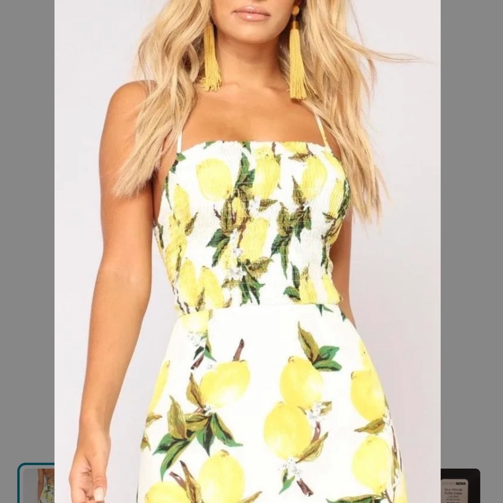 Fashion Nova Maxi Dress- Lemon Print🍋